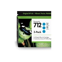 HP 712 3-Pack 29-ml Cyan DesignJet Ink Cartridge