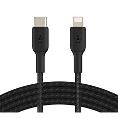 BELKIN kabel oplétaný USB-C - Lightning, 1m, černý