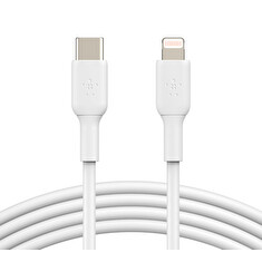 BELKIN kabel USB - C - Lightning, 1m, bílý