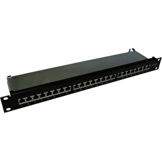 XtendLan Patch panel 19", 24 portů, Cat6a, stíněný, celokovový kryt