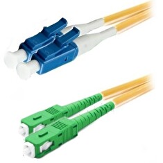XtendLan FO patch LC-SC/APC 10m 9/125 duplex, ultraflexibilní G.657.A1, LS0H, průměr 2mm, krátký vývod