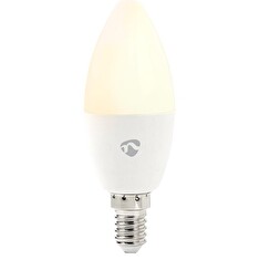 NEDIS Wi-Fi chytrá LED žárovka/ E14/ svíčka/ 4,5W/ 230V/ 350lm/ 2700K/ teplá bílá/ RGB/ stmívatelná/ matná