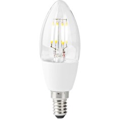 NEDIS Wi-Fi chytrá LED žárovka s vláknem/ E14/ svíčka/ 5W/ 230V/ 400lm/ 2700K/ teplá bílá/ stmívatelná/ čirá