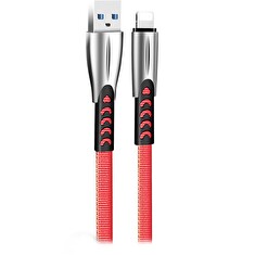 Colorway Datový Kabel USB/ Apple Lightning/ 2.4A/ 1m/ Zinc Alloy/ Červený