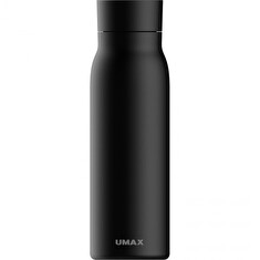 UMAX chytrá láhev Smart Bottle U6 Black/ upozornění na pitný režim/ objem 600ml/ provoz 30 dní/ USB/ ocel