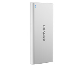 CANYON powerbanka PB-106W,10000mAh Li-poly,Input 5V/2A (Micro-USB/USB-C),Output 5V/2.1A (2xUSB-A),bílá