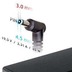 Akyga Notebook power adapter AK-ND-69 19.5V / 2.31A 45W 4.5 x 3.0 mm + pin HP