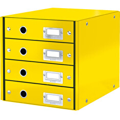LEITZ Zásuvkový box Click&Store, 4 zásuvky, žlutá