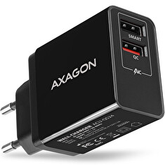 AXAGON ACU-QS24, QC & SMART nabíječka do sítě 24W, 2x USB-A port, QC3.0/AFC/FCP + 5V/1.2A