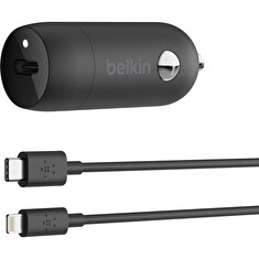 Belkin 20W USB-C Power Delivery nabíječka do auta + 1,2m USB-C na lightning kabel, černá