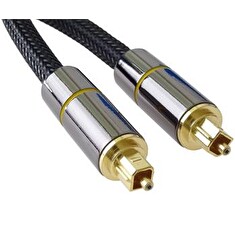 PremiumCord Optický audio kabel Toslink, OD:7mm, Gold-metal design + Nylon 1m