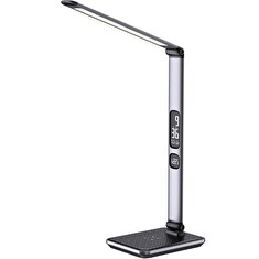IMMAX LED stolní lampička Heron 2/ Qi nabíjení/ 8,5W/ 504lm/ DC 12V/2,5A/ stmívatelná/ sklápěcí rameno/ stříbrná
