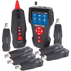 XtendLan Tester STP+PSTN+coax+USB, LCD displej, měření délky vedení, test PoE a PING, sonda+ 8x protismyčka