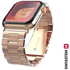 SWISSTEN REMÍNEK PRO APPLE WATCH KOVOVÝ 38-40 mm RUŽOVO ZLATÝ
