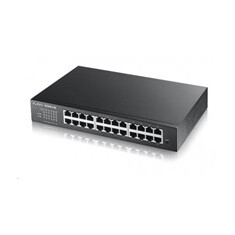 Zyxel GS1900-24E 24-port Desktop Gigabit Web Smart switch: 24x Gigabit metal, IPv6, 802.3az (Green), fanless, rack kit