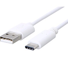 Kabel C-TECH USB 2.0 AM na Type-C kabel (AM/CM), 1m, bílý