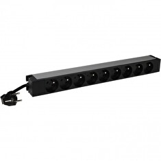 LEGRAND PDU Základní, 1U-19", výstup 9x 230V (CZ/FR), 1-fáze 16A, vstup CZ vidlice - kabel 3m