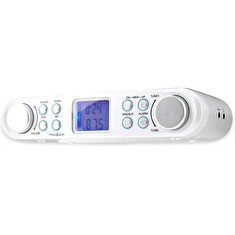 NEDIS kuchyňské rádio/ FM/ síťové napájení/ digitální/ 1,5 W/ budík/ výstup pro sluchátka/ bílo-stříbrné