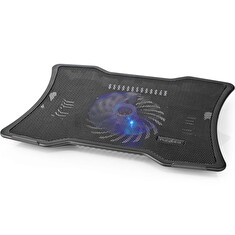NEDIS stojan na notebook/ univerzální/ pro notebooky do 17"/ 1x ventilátor 125 mm/ USB/ plast-kov/ černý