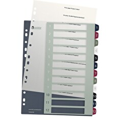 LEITZ Rejstříky Style - popisovatelné na PC, A4+ MAXI 1-12