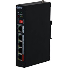 Dahua PoE/LAN extender, 1x PoE-in 90W 1Gb, 4x PoE-out 100Mb, 802.3af/at/bt, Hi-PoE, extend mód 10Mb 250m, -30až+60st.