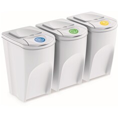 Odpadkový koš Prosperplast SORTIBOX 3 x 35 l bílý