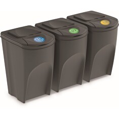Odpadkový koš Prosperplast SORTIBOX 3 x 35 l šedý