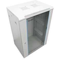 XtendLan 15U/600x450, na zeď, jednodílný, skleněné dveře, šedý