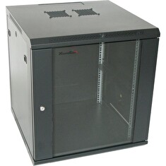 XtendLan 18U/600x600, na zeď, jednodílný, rozložený, skleněné dveře