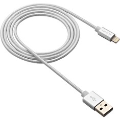 CANYON nabíjecí kabel Lightning MFI-3, opletený, Apple certifikát, délka 1m, perleťově bílá