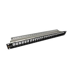 Solarix Modulární neosazený patch panel 24 portů 1U SX24M-0-STP-BK-UNI-N