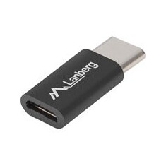 LANBERG adaptér USB-C (M) 2.0 na USB MICRO (F), černý