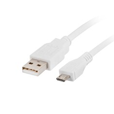 LANBERG Micro USB (M) na USB-A (M) 2.0 kabel 1m, bílý
