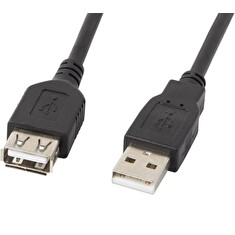 LANBERG USB-A M / F 2.0 kabel 0,7m, černý