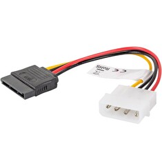 LANBERG Molex (M) na SATA (F) kabel 15cm