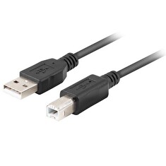 LANBERG USB-A (M) na USB-B (M) 2.0 kabel 1m, černý