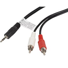 LANBERG Minijack 3,5mm (M) 3 PIN na 2x RCA (CINCH) (M) kabel 1,5m