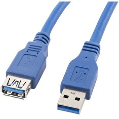 LANBERG USB-A M / F 3.0 kabel 3m, modrý