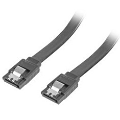 LANBERG SATA III datový kabel (6GB/S) F / F 70cm, rovný, kovová západka, černý