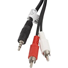 LANBERG Minijack 3.5mm (M) 3 PIN na 2x RCA (CINCH) (M) kabel 5m