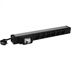LEGRAND PDU Základní, 1U-19", výstup 6x 230V (CZ/FR), 1-fáze 16A, vstup CZ vidlice - kabel 3m, 16A proudový chánič