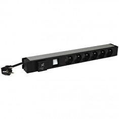 LEGRAND PDU Základní, 1U-19", výstup 6x 230V (CZ/FR), 1-fáze 16A, vstup CZ vidlice - kabel 3m, s přepěťovou ochranou