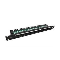 Solarix Patch panel 24 x RJ45 CAT5E UTP s vyvazovací lištou 1U SX24L-5E-UTP-BK-N