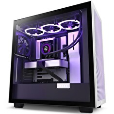 NZXT skříň H7 Flow edition / ATX / 2x 120 mm fan / USB-C / 2x USB / prosklená bočnice / mesh panel / bíločerná