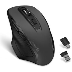 CONNECT IT Dual SmartSwitch bezdrátová myš, USB-A + C (+1x AA baterie zdarma), ŠEDÁ