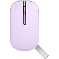 ASUS MD100/Cestovní/Optická/1 600DPI/Bezdrátová USB + Bluetooth/Fialová