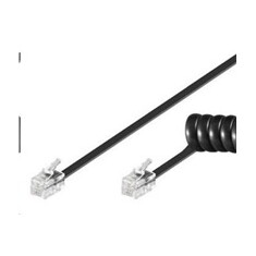 PremiumCord Kabel telefonní sluchátkový kroucený 4 žíly 2m - černý