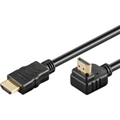 PremiumCord HDMI High Speed+Ethernet kabel, zlacený zahnutý konektor 90° 5m