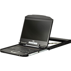 ATEN 1U Ultra Short Depth Single Rail WideScreen LCD Console (USB / VGA)