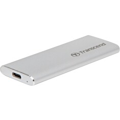 Transcend ESD260C 250GB USB 3.1 Gen2 (USB-C) Externí SSD disk (3D TLC), 520MB/R, 460MB/W, kompaktní rozměry, stříbrný